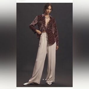 Maeve straight leg pull on silk pants